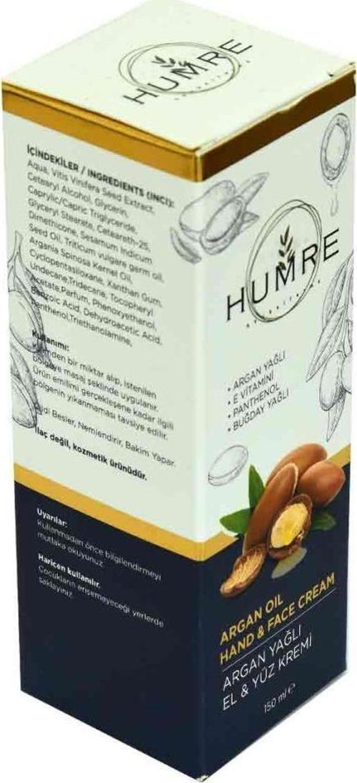 Humre Argan Yağlı El Yüz Kremi E Vit Pantenol Buğday Yağı 150ML