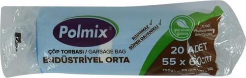 Orta Boy Mavi Çöp Torbası 55x60Cm 150 gr 25Mikr 30Lt 20Adt