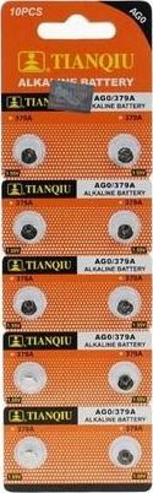 TIANQIU AG0 LR69/LR521/379 Alkalin 10'lu Düğme Pil