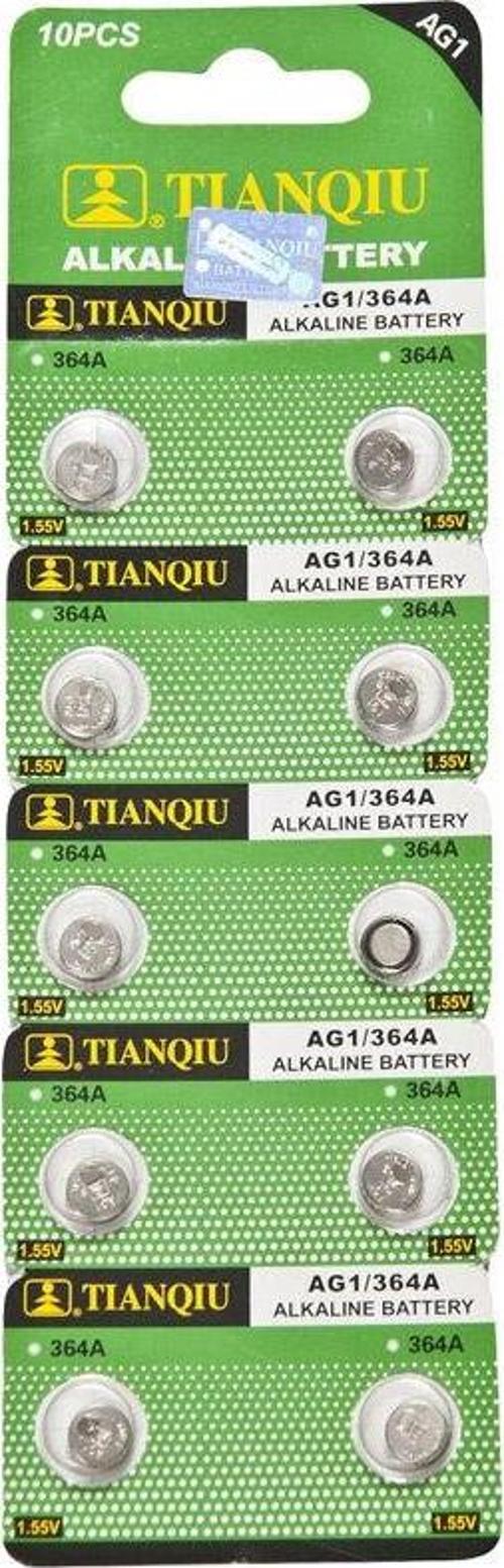 TIANQIU AG1 LR621/364 Alkalin 10'lu Düğme Pil