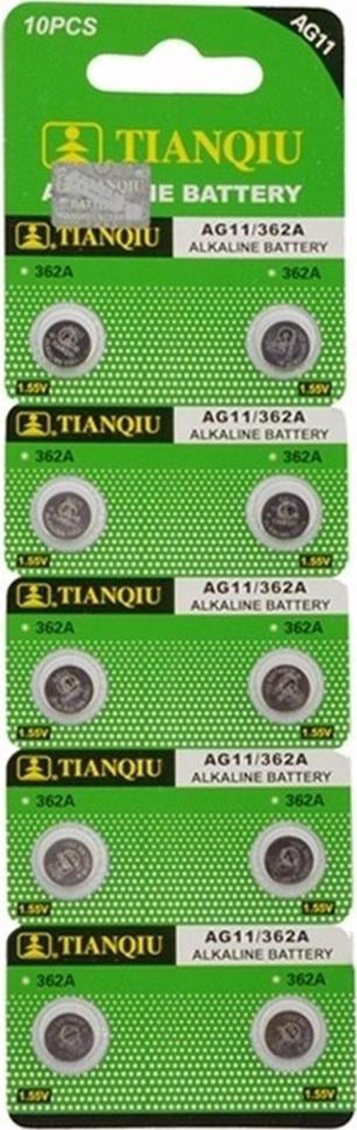 TIANQIU AG11 LR721/362 Alkalin 10'lu Düğme Pil