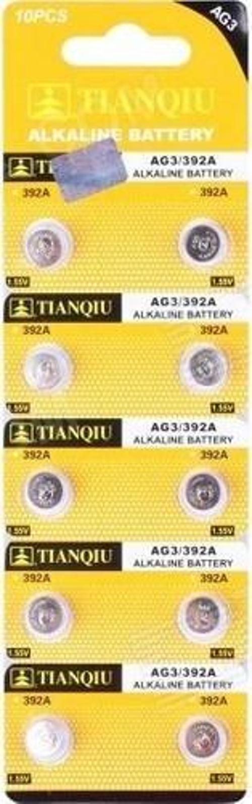 TIANQIU AG3 LR41/392 Alkalin 10'lu Düğme Pil