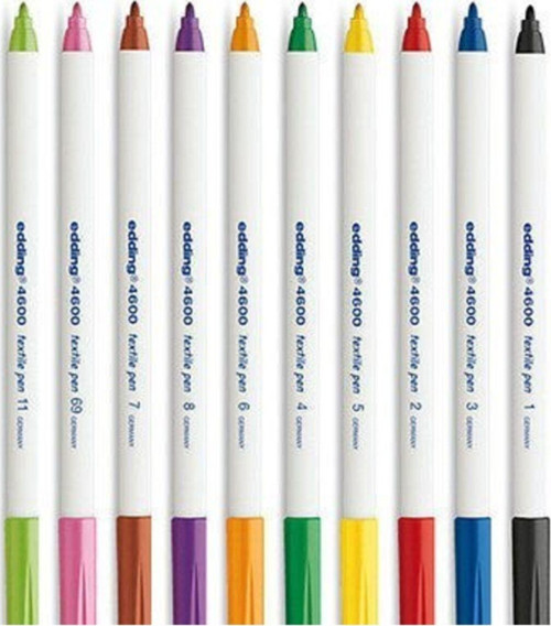 Renkli Kumaş Boyama Tekstil Kalemi 10'lu E-4600