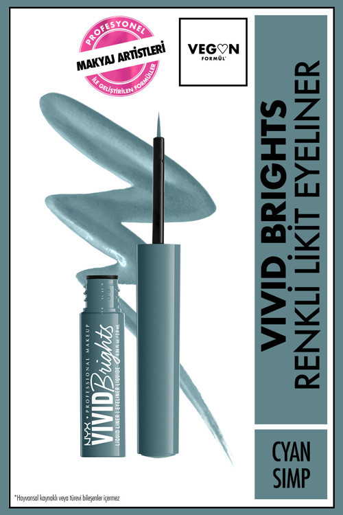 Vivid Brights Likit Eyeliner - Cyan Simp