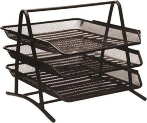 Perfore Evrak Rafı Metal 3 Katlı Siyah (460G)