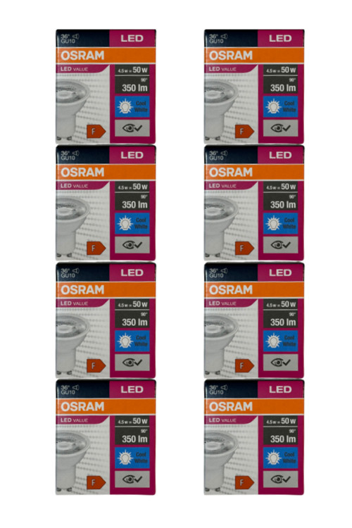 4.5W (50W) 4000K (Günışığı) GU10 Duylu Par16 Led Spot (8 Adet)