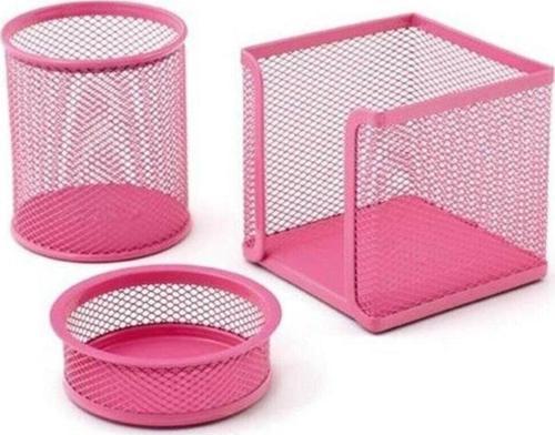 Metal File 3 Lü Masa Seti (PEMBE) Fx