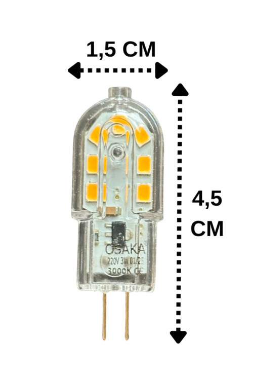 (1 Adet) Osaka 3W Sarı Işık (3000K) G4 Duylu Led Kapsül Ampul