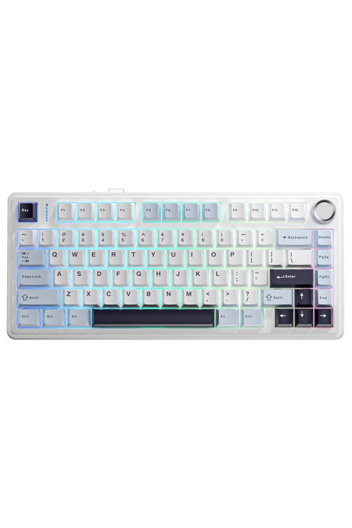 F75 Mekanik RGB TKL Ice Vein Switch Kablosuz Makrolu Hot Swap Klavye Lacivert