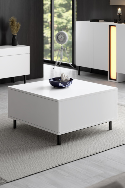 PARİS ORTA SEHPA METAL AYAKLI MODERN BEYAZ SEHPA