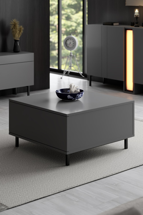PARİS ORTA SEHPA METAL AYAKLI MODERN ANTRASİT SEHPA