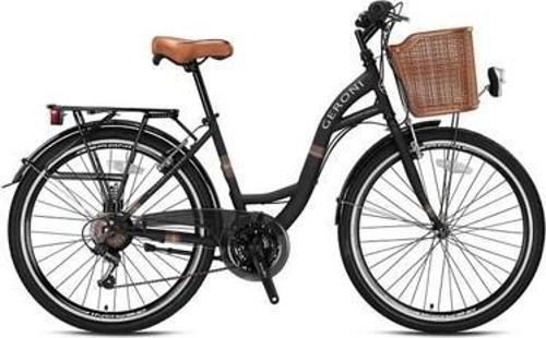 Sırıo 28 Jant City Bike - 21 Vites - V.B. - Mat Siyah-Siyah/Kahverengi - Shimano