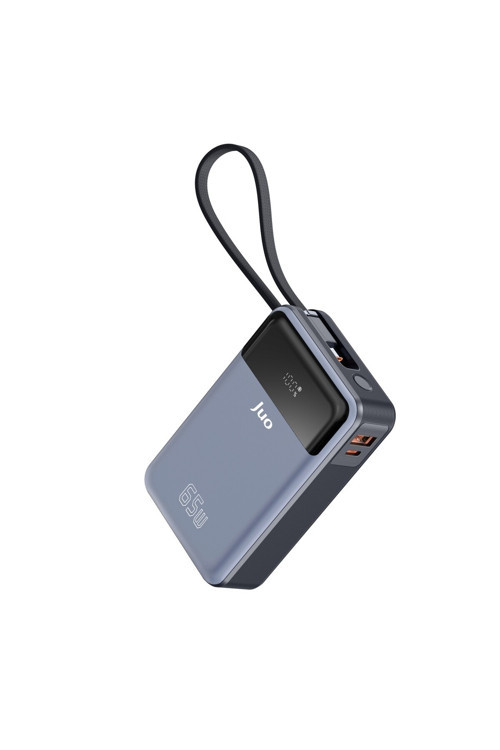 20000 mAh 65W LED Ekranlı USB-A + Type-C Kablolu Taşınabilir Hızlı Şarj Cihazı Powerbank