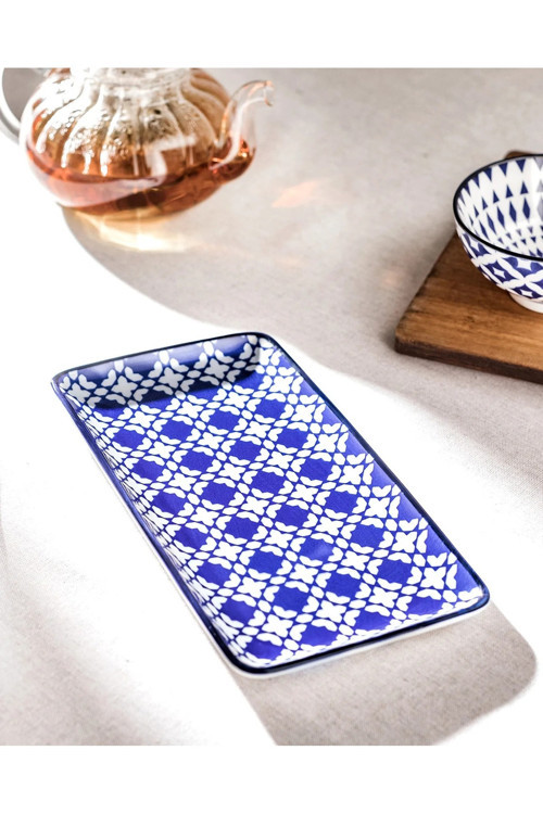 Rêve Bleu Brest New Bone China Dikdörtgen Tabak