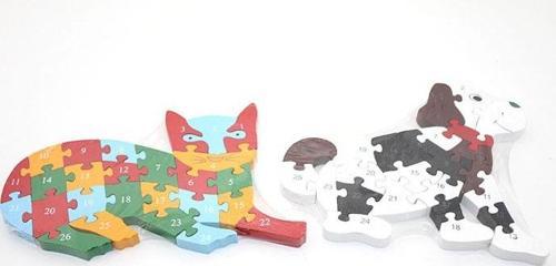 Ahşap Kedi Ve Köpek Yapboz Alk2019