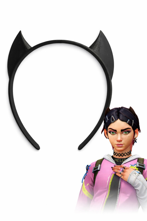 Valorant Clove Esintili Taç Tokası – Kedi Kulaklı Cosplay Saç Aksesuarı