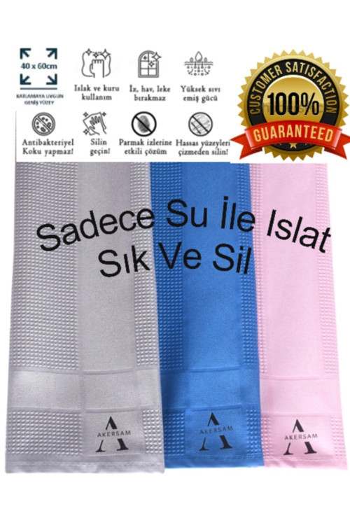 Mega Boy Sihirli 3'lü Mikrofiber Temizlik Seti – Cam ve Yüzey Temizliği