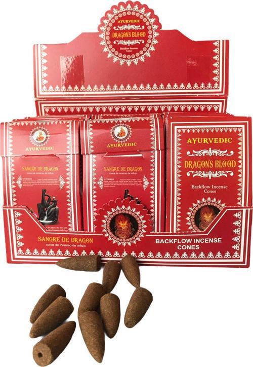 Ayurvedic Konik ( Geri Akış ) Tütsü Dragons Aromalı konik Dragons