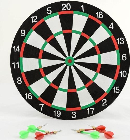 Çift Taraflı 35 Cm Dart Tahtası Ve 4 Adet Ok 6aly717