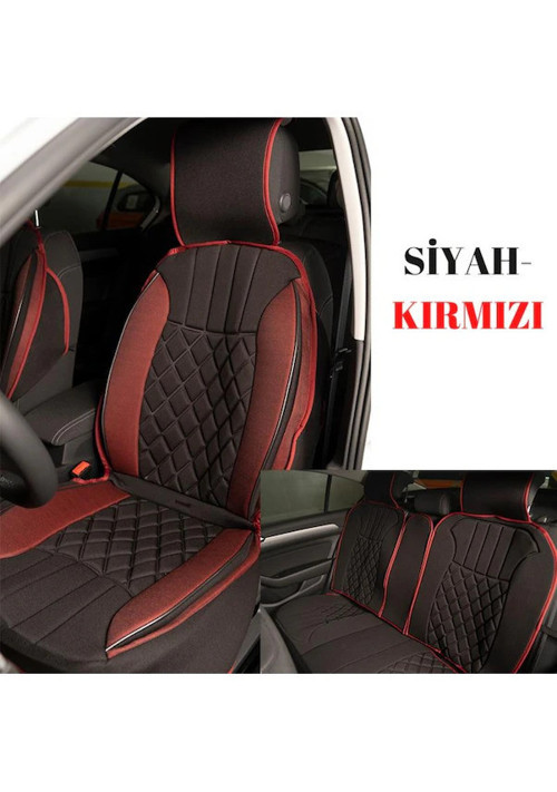 Dodge Nitro Oto Koltuk Minderi Ön Arka 5'li Takım Elegance Siyah Kırmızı FS