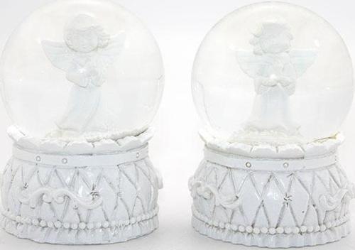 Küçük Melekli Işıklı Kar Küresi 9 Cm Alk1786