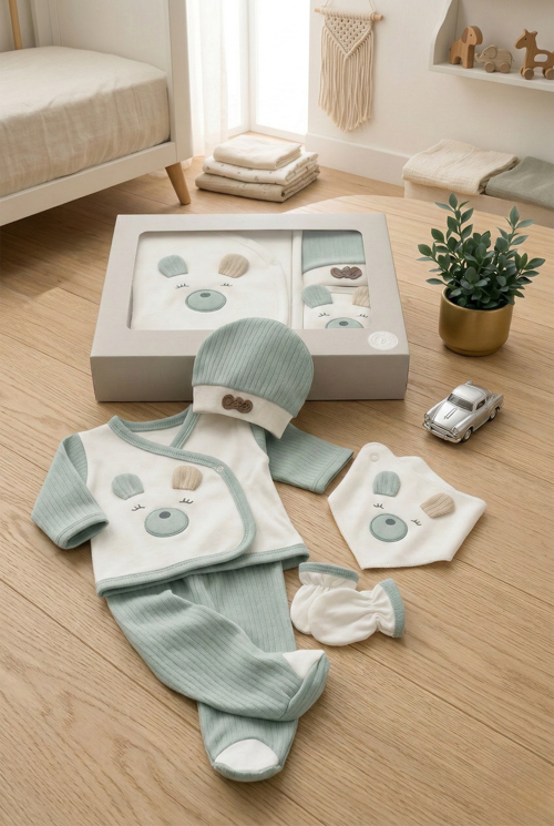 YENİ DOĞAN 5 Lİ HASTANE ÇIKIŞ SETİ ZIBIN SETİ BEBEK HASTANE ÇIKIŞI HEDİYELİK HASTANE ÇIKIŞI