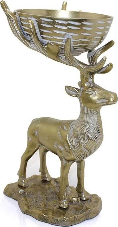 Metal Geyikli Kase 32 Cm KSK314