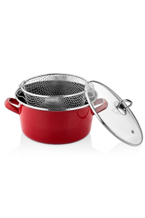 Milano Premium Kızartma Tenceresi – Kırmızı 22 cm – 4.5 Lt