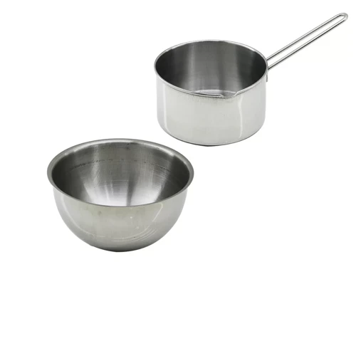 2PCS SET PASLANMAZ ÇELİK CHEFF SÜTLÜK - SOSLUK=14CM - DERİN KAP=17CM (4915)