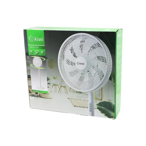 KİWİ KFAN-7627 41CM 50W EV TİPİ AYAKLI VANTİLATÖR 3-KADEME HIZ 9-PLS.KANAT SİGORTALI SESSİZ MOTOR YÜ