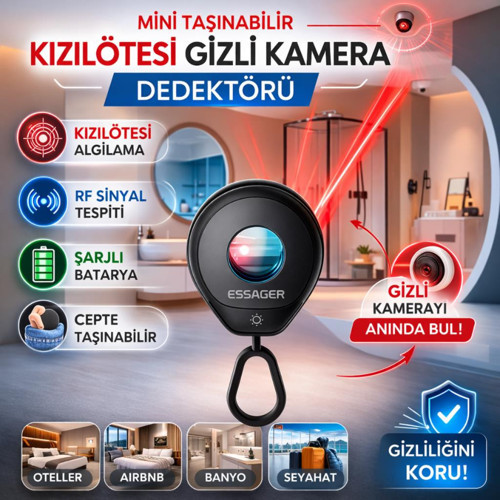 Profesyonel Gizli Kamera Bulucu Kızılötesi Sinyal Algılama Taşınabilir Kızılötesi Gizli Kamera Dedektörü