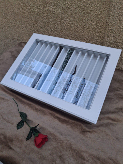 Hobi Adn 90579 Dekoratif TESBİH Kutu Ahşap MDF Beyaz Boyalı CNC Kesim Çift Bölme