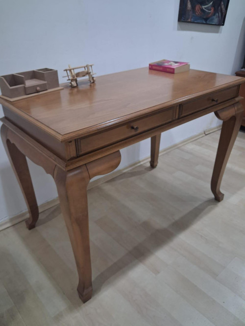 Çalışma Masa Klasik Alt İlhm 90631 Model Lüks Klasik Ahşap Ceviz Renk El Yapım