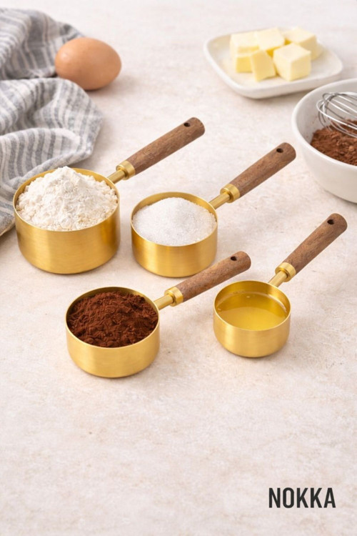 Ahşap Saplı Gold Ölçü Kaşığı 4 Adet