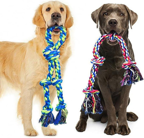 2’li Büyük Boy Köpek Halat Oyuncağı Seti Isırma Çekiştirme Diş Kaşıma Eğitim İpi