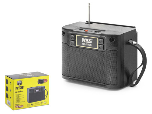 NSS NS522S Bluetooth FM Radyo TWS USB TF AUX Solar Şarjlı Taşınabilir Kamp Hoparlör - Siyah