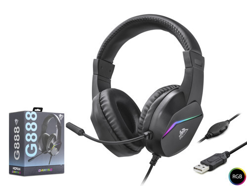 G888 USB RGB Over-Ear Mikrofonlu Gaming Kulaklık Siyah