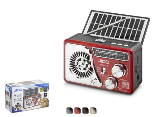 JIOC H532UTS Nostaljik FM Radyo USB TF Solar Şarjlı El Fenerli Kamp Hoparlörü