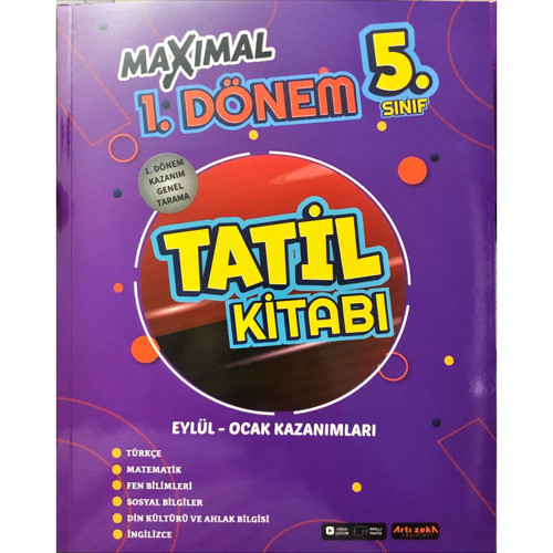 Artı Zeka 5.Sınıf Maximal 1. Dönem Tüm Dersler Tatil Kitabı