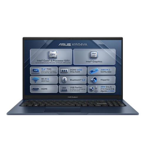 Vivobook 15 Core 5 120U 16GB 512GB 15.6" FHD Windows 11 Pro Laptop, Notebook X1504VA-BQ5387 009
