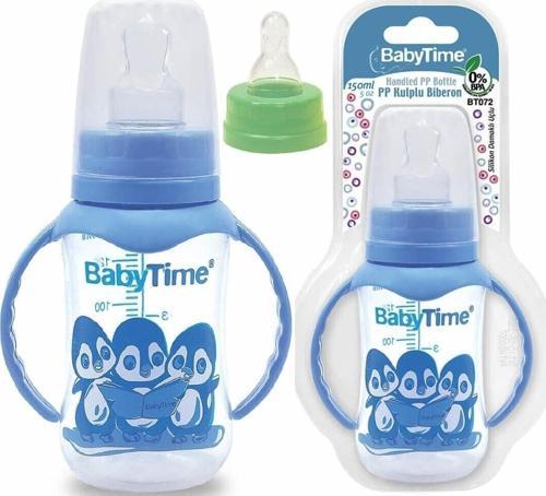 Baby Time Silikon Kiraz Uçlu Kulplu Biberon 150ml