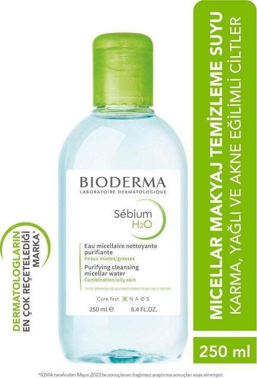 Sebium H2O Karma, Yağlı ve Akne Eğilimli Ciltler için Micellar Makyaj Temizleme Suyu 250 ml