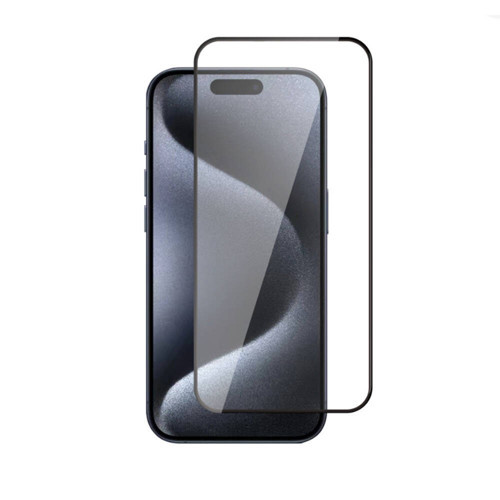 iPhone 15 MKST 3D Rika Temperli Cam Ekran Koruyucu - Siyah