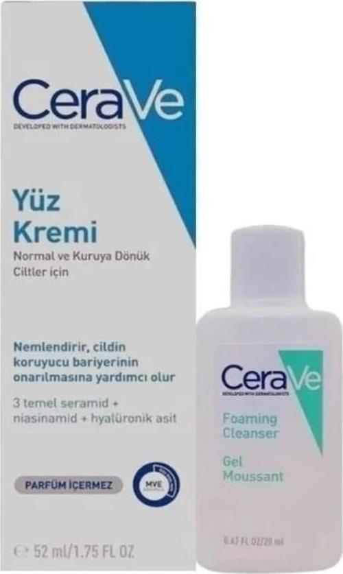 Nemlendirici Yüz Kremi Normal Ve Kuru Cilt 52 Ml Köpüren Temizleyici Hediyeli 20ml