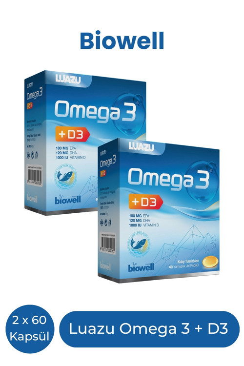 Luazu Omega 3 + D3 60 Yumuşak Jel Kapsül x 2 Adet