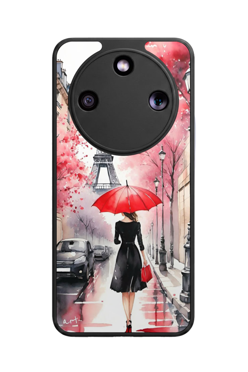 Honor Magic 8 Lite Uyumlu Eyfel Baskılı Glossy Premium Mat Siyah Silikon Kılıf