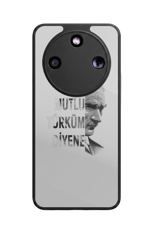 Honor Magic 8 Lite Uyumlu Atatürk Baskılı Glossy Premium Mat Siyah Silikon Kılıf