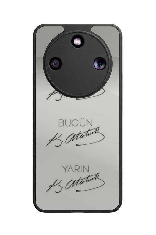 Honor Magic 8 Lite Uyumlu Atatürk Baskılı Glossy Premium Mat Siyah Silikon Kılıf