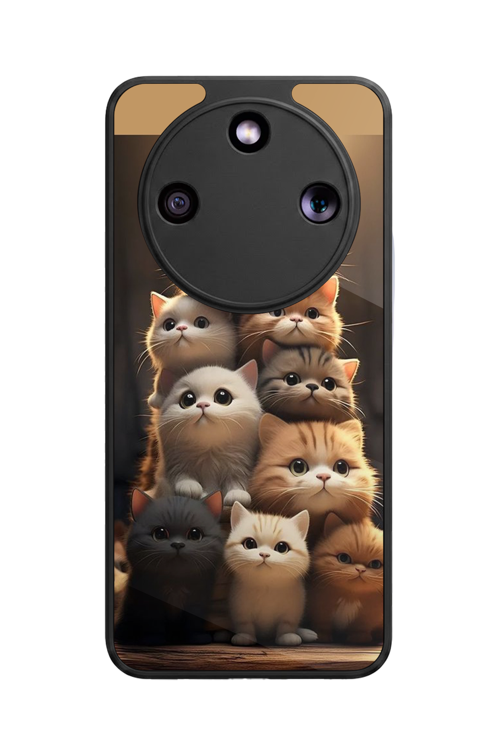 Honor Magic 8 Lite Uyumlu Kedi Baskılı Glossy Premium Mat Siyah Silikon Kılıf