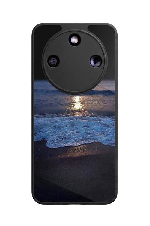 Honor Magic 8 Lite Uyumlu Manzara Baskılı Glossy Premium Mat Siyah Silikon Kılıf